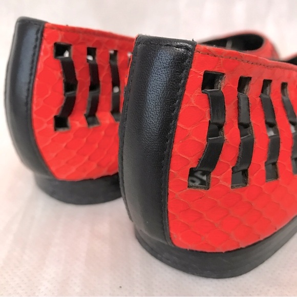 Neon orange woven flats - Picture 9 of 10